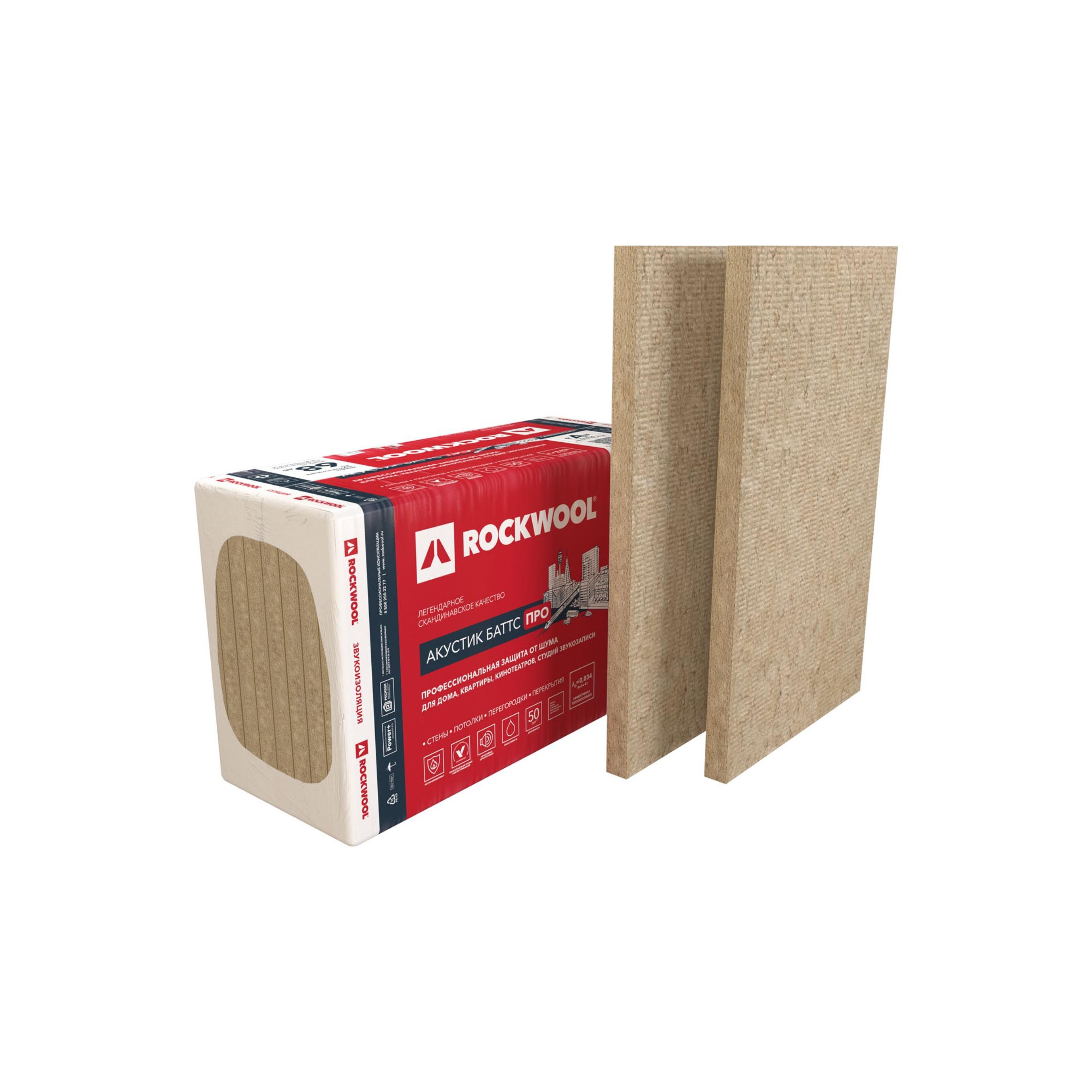 Утеплитель ROCKWOOL Акустик Баттс ПРО 27*600*1000